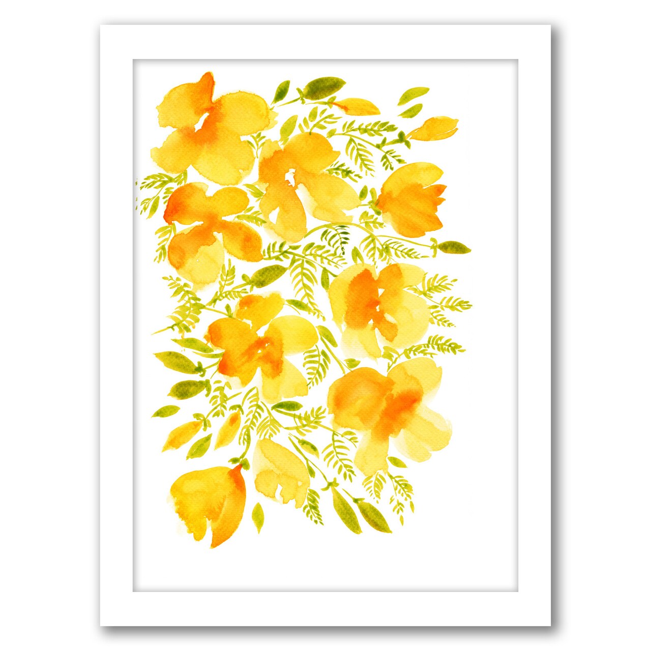 Yellow Bohemian Poppies 4 by Blursbyai Frame  - Americanflat